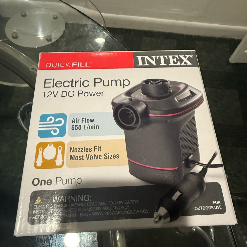 Intex Quick-Fill Air Pump Electric  12 V DC Power 650 L/min Black